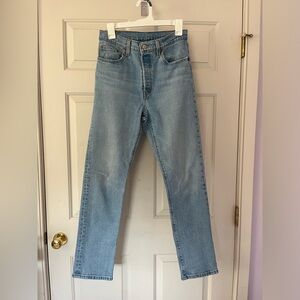 Levi's Light Wash 501 Straight Leg Jeans